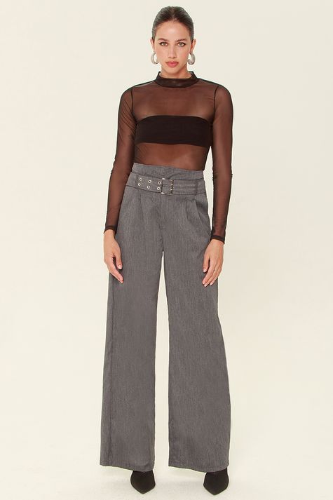 Wide Leg 32 Cinto Denim