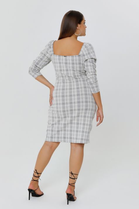 Vestido Justo Xadrez Mais Gata