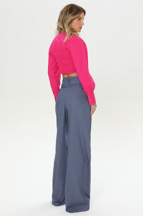 Wide Leg 32 Cinto Denim