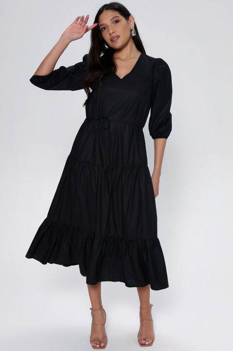 Vestido Solto Tricoline Color