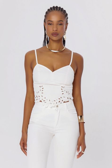 Cropped-Bordado-Sarja
