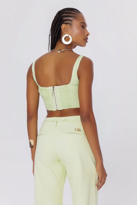 Cropped Sarja Bordado Color